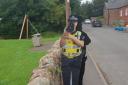 The long, cardboard arm of the law used to help tackle speeding in Garvald