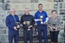 Peter Millar, seniors champion, Kenneth Glen, 2022 Musselburgh amateur champion, Paul Marshall, handicap champion, and Sue Jeffery, ladies champion