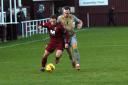 Tranent's (maroon) bid to catch East Kilbride at the top of the Scottish Lowland Football League suffered a blow as they lost to Berwick Rangers