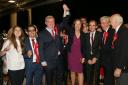 Martin Whitfield and Kezia Dugdale celebrate Labour's victory