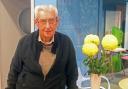 Alex Swanston, 101, with his winning chrysanthemums
