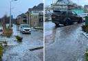 Pavements and roads in the Letham Mains estate in Haddington were under a sheet of ice this morning. Images: Contributed