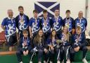Logan Kennedy (back row, centre) and Lennon Rafferty (back row, third from left) enjoyed success with Scotland's under-18s. Also pictured is team manager Scott Kennedy (back row, left)