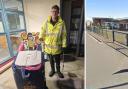 Jonathan Hogg, senior facilities assistant at Sanderson's Wynd, has been testing out the new litter cart