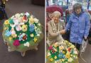 Harlawhill visitor Betty, pictured with Knit and Natter member Christine, was particularly impressed with the display