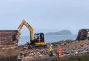 The rebuilding of North Berwick's harbour wall has commenced. Image: North Berwick Harbour Trust Facebook page