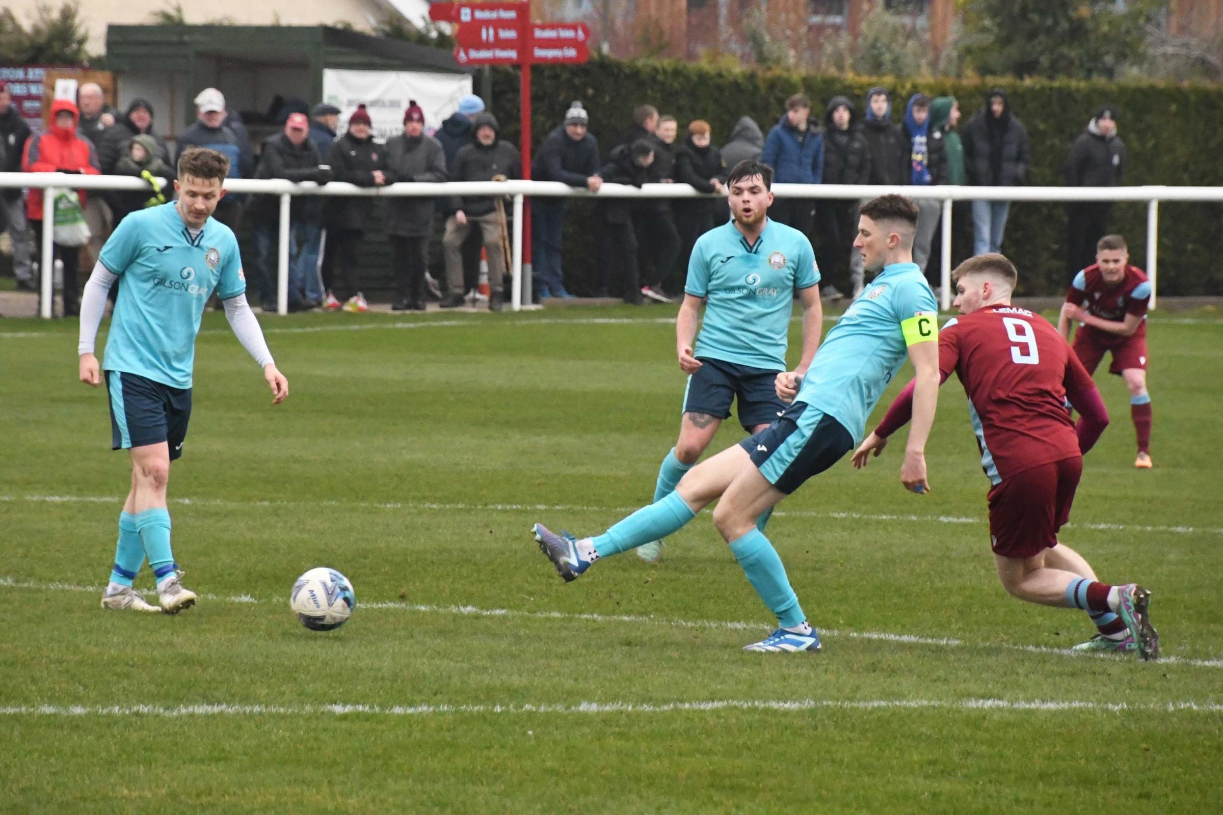 Dunbar United (blue) look to bounce back from cup defeat. Image: Garry Menzies.