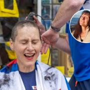Laura Punler said goodbye to her long hair on Dunbar High Street. Picture: Nick Mailer