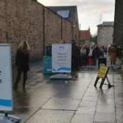 There were large queues at the drop-in vaccination centre at Haddington Corn Exchange this morning