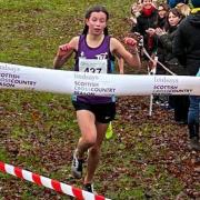 Cerys Wright took gold in the under-13 girls' event after a thrilling sprint finish