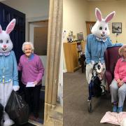 The Easter Bunny delivering eggs to care homes across East Lothian