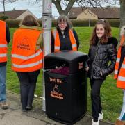 The new 'Tranent Wombles' branded bin is on display next to Lindores Drive in Tranent