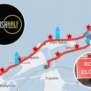 Roads across East Lothian are set to close for the Scottish Half Marathon