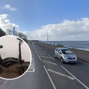 Police stopped the e-scooter on Port Seton's Links Road. Main image: Google Maps; inset: Police Scotland