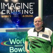 Billy Mellors at the 2024 World Indoor Bowls Championships