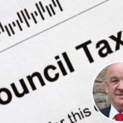 Councillor Norman Hampshire (inset), council leader, said council tax would be frozen this year but would rise 10 per cent next year