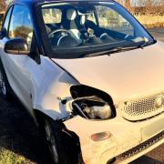 The Smart car has been abandoned in Kingston, near North Berwick