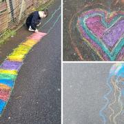 Impressive chalk artwork was created