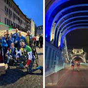 Anthony Stodart and James Fisher, from North Berwick; and Chris Lockett, from Dunbar, joined Mark Morriss, from Banchory, on a cycle from North Berwick to Rome ahead of Scotland's Six Nations clash with Italy on Saturday