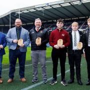 East Regional winners receive their awards on Saturday, 9 March at Scottish Gas Murrayfield. Image: Scottish Rugby/SNS