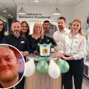 Staff at Specsavers Musselburgh are raising funds for the Sleep Apnoea Trust in memory of beloved former colleague David Wills (pictured inset)