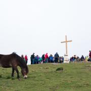 David P Scott took this photo at a previous Easter morning service at the top of Traprain Law