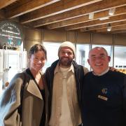 Keith Waldron welcomed former Spain midfielder Juan Mata and his partner Evelina Kamph to Glenkinchie Distillery