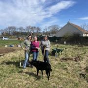 Co-chairpersons of Friends of Winterfield Sue Anderson and Esther Hughes, and the wildlife garden designer, Judy Miller, were among those busy at the Dunbar park