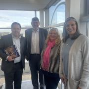 Craig Hoy, South Scotland MSP, visited Sunamp in Macmerry where he was met by Andrew Bissell, Susan Lang Bissell and Tricia Miller