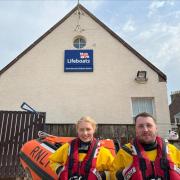 Steven and Vikki Selby have attended their first RNLI call-out together. Image: RNLI/Rhona Meikle