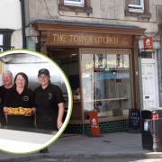 The Tower Kitchen, on Tranent High Street, has closed. Inset: Staff at The Tower Kitchen ahead of closing