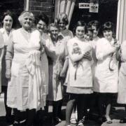 Outside the Wemyss Cafe in Port Seton around 1969. Mary Contini’s mother, Gertrude, is far right, her grandmother, Marietta Di Ciacca, second on the left. Her sister Anita is holding the monkey in the middle, and Mary is looking over her shoulder