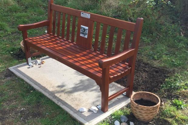 Bulbs have now been replaced after the memorial bench site to Rhys Campbell was vandalised