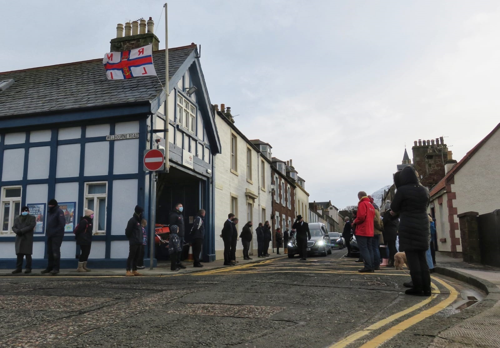 Family, friends, RNLI crew members and some of those that loved and knew Carol lined the streets near North Berwick lifeboat station to pay their respects