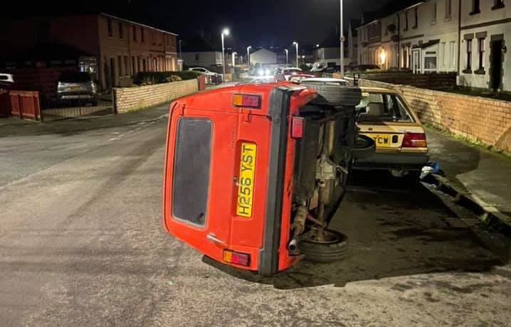 Three-wheeled Reliant car flipped over by teenagers in Port Seton - Vimarsana News