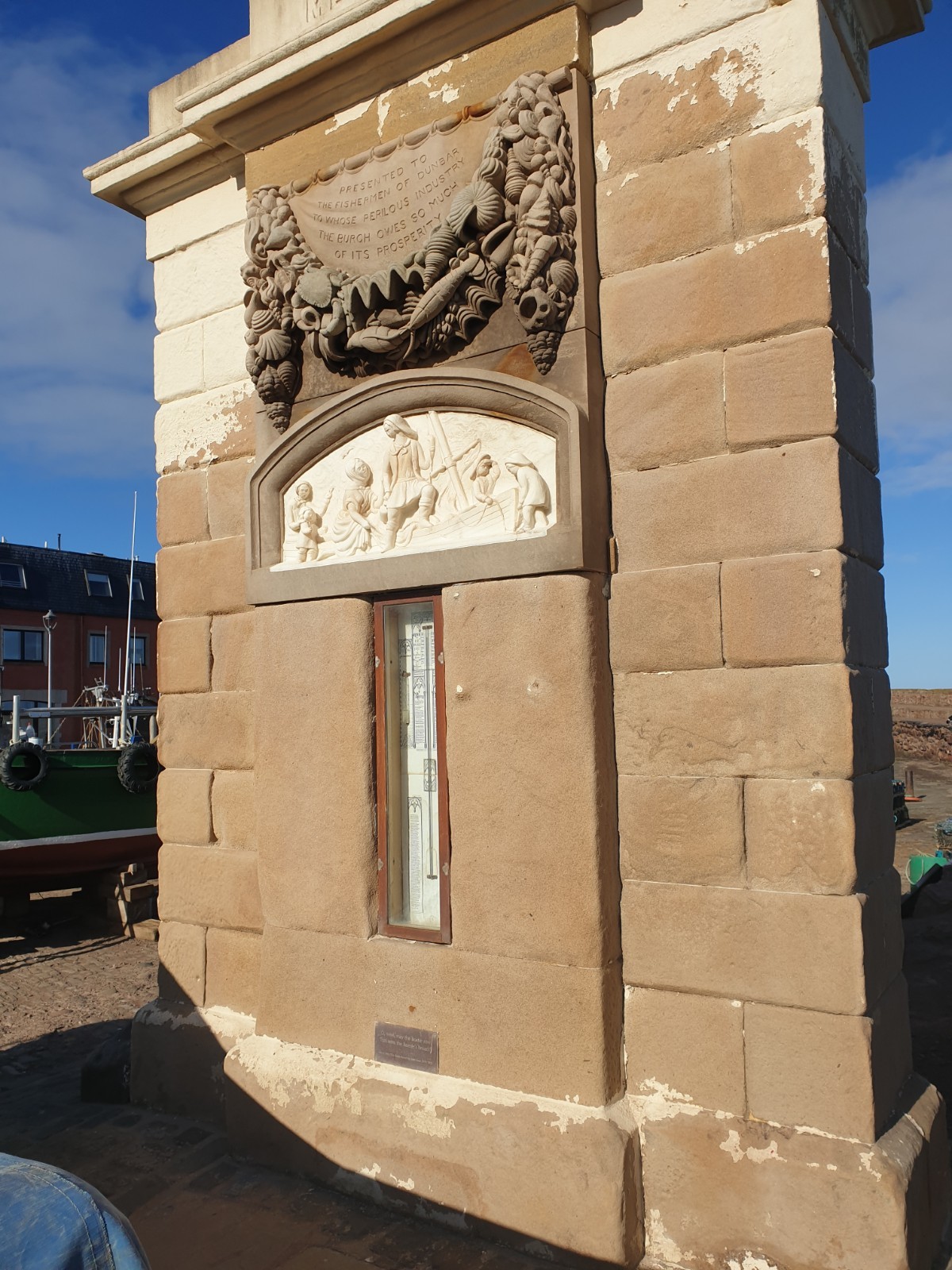 Police are investigating after the Fishermens Monument in Dunbar was vandalised. Picture: Police Scotland