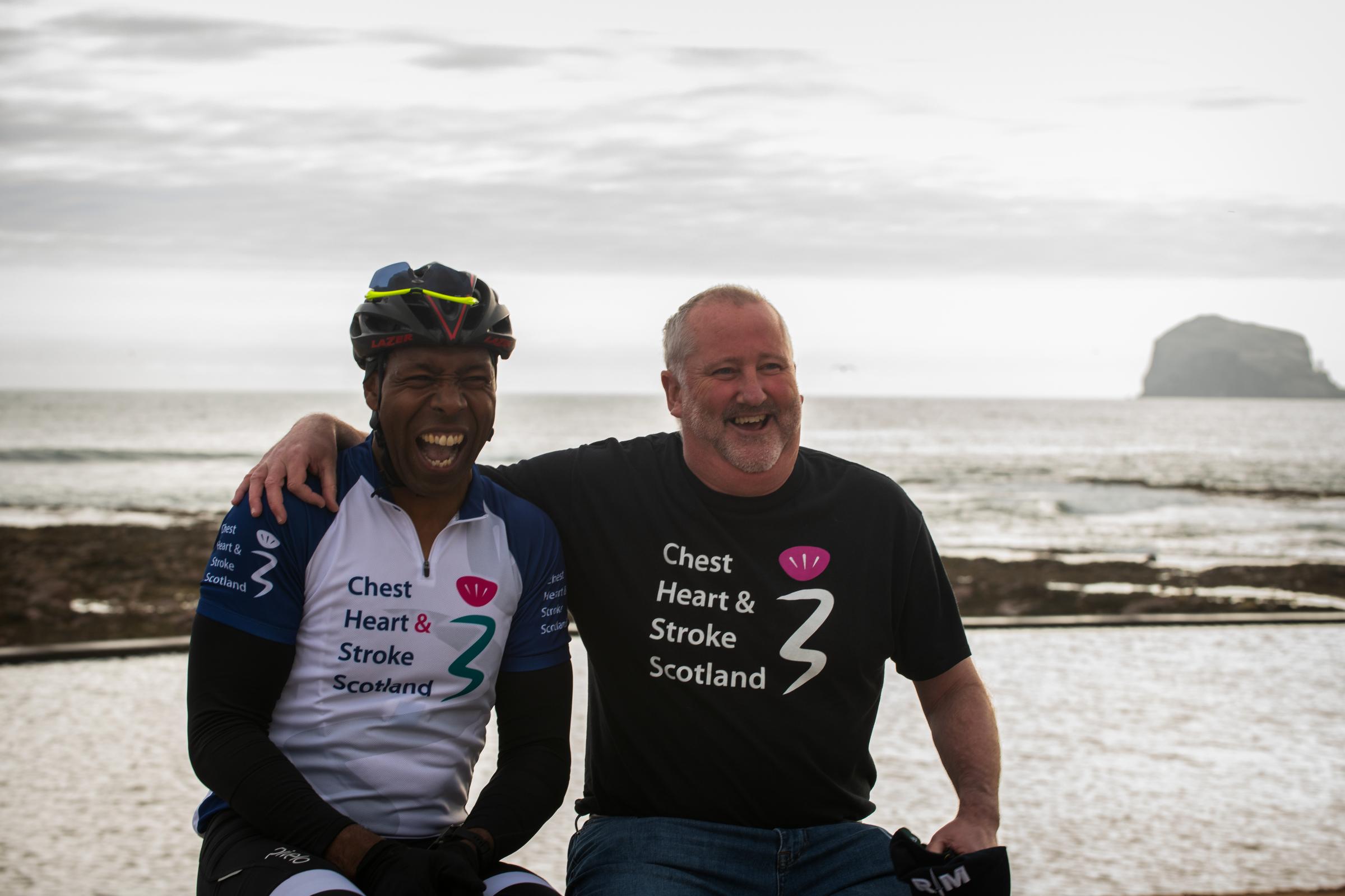 Troy Johnson was joined by Neil Francis on his fundraising cycle. Picture: Derek Anderson