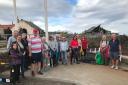 Some members of Bass Rock Community Group who took part in the beach clean