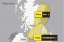 A yellow weather warning for rain has been issued for all of East Lothian