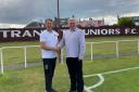 David Innes, from Tranent Juniors, welcomed Martin Whitfield, South Scotland MSP, to Foresters Park