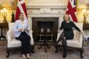 Liz Truss welcomes Danish prime minister Mette Frederiksen to Downing Street