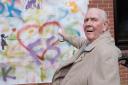 Lammermuir House Care Home resident Joseph Russell tries his hand at graffiti