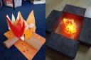 Tim's portable hearth and a hand made one from P5/6 pupils