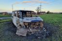 The vehicle had been set on fire and was left in a field next to Birsley Brae Road