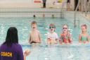 Children at Dunbar Leisure using the pool teaching platforms in their swim lessons. Image: Rob McDougall Photography.