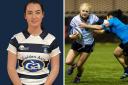 Poppy Fletcher and Megan Gaffney have been selected for a Scottish select squad. Image, left: Heriot's; Image, right: Scottish Rugby/SNS Group
