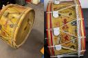 The before and after images of the 100-year-old restored drum