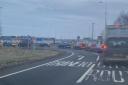 A road user captured this image of traffic backed up along the A1