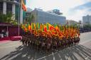 Sri Lankan soldiers march during the Independence Day ceremony in Colombo