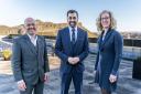 First Minister Humza Yousaf (centre) with Scottish Green co-leaders Lorna Slater and Patrick Harvie